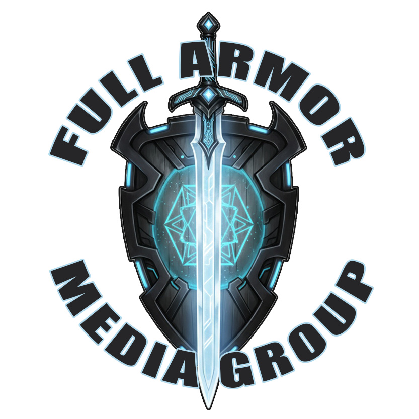 FULL ARMOR sword and shield hi tech dark text
